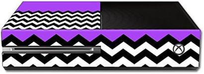 Mightyskins Protective Vinyl Skin Decal Cover for Microsoft Xbox One Console wrap Sticker Skins Purple Chevron