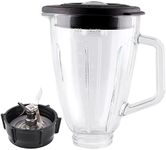 Joyparts Replacement parts 6-Cups Glass Jar With 4-fins Blade, Compatible with Oster Blenders