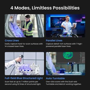 Revopoint MetroX 3D Scanner – 0.01mm Precision, Blue Laser, 4 Modes