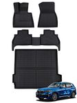 CreeKT All Weather Floor Trunk Mats for BMW X5 G05 2019-2023 Accessories, XPE Premium Anti-Slip Waterproof Floor Liners Cargo Trunk for BMW X5 2023 2022 2021 2020 2019 (Not for Plug-in Hybrid)