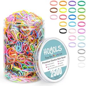 Hoyols 2500 PCS Colorful Hair Rubber Bands, Small Hair Ties for Baby Infants Toddler Girls No Pull No Damage Hair Elastics for Girls Accessories TPU (25 Mixed Color)