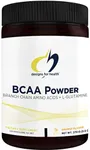 Designs for Health BCAA Powder with L-Glutamine - Branched Chain Amino Acids Powder + L-Glutamine Supplement to Support Muscles + Workouts - Orange Flavored Drink Mix (30 Servings / 270g)