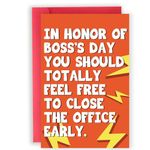 Abeletree Boss's Day Card Gifts for Boss Leader Manager, Funny Boss Lady Gifts for Women, Cute Boss Day Card Gifts for Men, Best Bosses Birthday Card Gifts for Boss