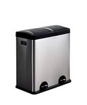 Step N' Sort 16-Gallon 2-Compartment Stainless Steel Trash and Recycling Bin. Hands Free Step Pedals Are an Ideal Home or Office Storage Solution. Use the Removable Inner Bins to Sort Garbage, Recyclables, Laundry Detergent or Dog Food. by BLOSSOMZ