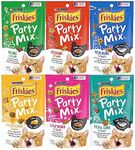 Friskies Party Mix Crunch Variety Pack (6 Fun Flavors 2.1 oz each) - Picnic, Beachside, Cheezy Craze, Original, California Dreamin', and Meow Luau