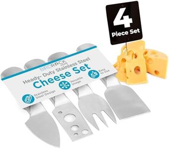 Internet's Best 4 Piece Stainless Steel Cheese Knife Set - Charcuterie Knives Set with Cutter, Slicer, Fork & Spreader – Dishwasher Safe - Ideal Cheese Board Knives for Hard, Soft, Crumble, Cheeses