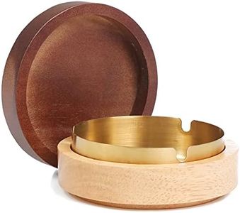 Cool Ashtrays for Cigarettes Ash tray with Lid FriyGardcn Wooden Ashtray for Weed with a Stainless Steel outdoor Decorative Ashtray Windproof Ashtray for Home,Patio,Office,Outdoors,Indoor,Parties