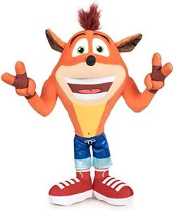 Play by Play - Crash Bandicoot Plush Original Symbol of Victory Cheering Official Video Game Activision - Orange - 32 cm