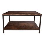 Diolong Coffee Table with Storage Rectangle Side Table for Living Room Wooden End Table with Shelf/Brown