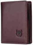 Contacts Men's Genuine Leather Wallet | RFID Blocking Wallet for Men| 14 Card Slots, 1 ID Window | Large Capacity Can Hold 50 Currency Notes (Brown)