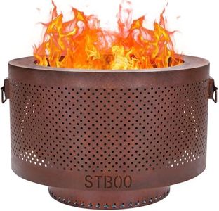 STBoo Smokeless Fire Pit - 24Inch Large Firepits for Outside with Portable Carrying Storage Bag - Low Smoke Outdoor Fireplace for Camping, Bonfire Picnic Backyard, BBQ on Beach, Rust, XL