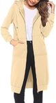 ELESOL Women's Plus Size Casual Zip Up Hoodie Long Tunic Sweatshirts Fleece Jackets(Apricot, XXX-Large)