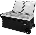 Camco 51522 CAM-950 Portable Refrigerator, AC 110V/DC 12V Compact Fridge/Freezer with Dual Zone Cooling, 95-Liter - Keeps Food and Drinks Cold While On-the-Go - Ideal for Road Trips, RVing, Camping, B