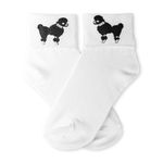 Hip Hop 50s Shop Girls Bobby Socks W/Poodle Applique (Black, Child)