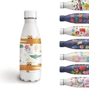 Grsta Children's Drinking Bottle, 350 ml, Stainless Steel, BPA-Free Thermos Flask, Casual Drinking Bottle, Reusable, Drinking Bottle Cocodrilo, for Nursery, School