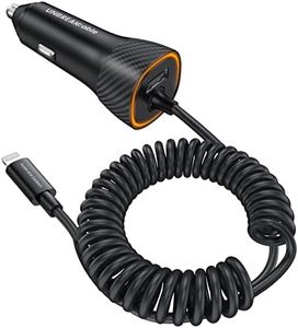 32W iPhone Car Charger - UNBREAKcable [PD 20W Quick Charge] [Apple MFI C94 Certified] Phone Cigarette Lighter with Built-in 5FT Lightning Cable for Apple iPhone 14/13/12/11/Xs/XS Max/XR/X/8-Orange