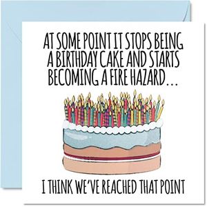 Funny Birthday Cards for Men Women - Fire Hazard - Rude Birthday Card for Mum Dad Sister Brother Daughter Son Grandad Nan, 145mm x 145mm Greeting Cards, Joke Humour 30th 40th 50th Bday Cards