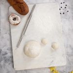 Dreamy Walls Large Marble Pastry Board - Dough Rolling Tray - Handmade Luxury White Marble Easy to Hold Handles- Anti-Skid Pads Behind, Non-Stick Board for Kitchen - Great Housewarming Gift