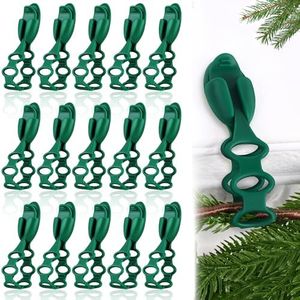 15 PCS Christmas Garland Hanger for Mantle Garland Hooks, Green Xmas Wreath Ties Stocking Holder Reusable Silicone Adhesive Straps for Fireplace Mantle Wreath Stairways, 2025 Upgraded Materials