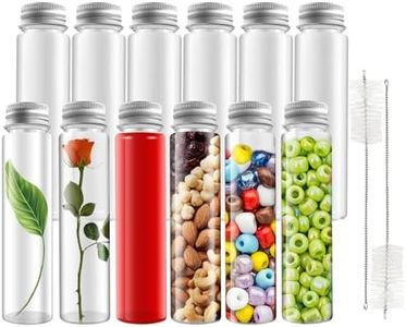 12 PCS Tubes à Essai Bouteille Sensorielle 80ml Transparent Tubes à Essai Bouteille Sensorielle avec Brosse de Nettoyage, Réutilisables Tube a Essai pour Fleurs Bonbons Épices