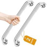 FANHAO 2 Pack Bathroom Grab Rail, 16 Inch Stainless Steel Shower Hand Rail Grab Handles, Safety Hand Rail Mobility Aids for Elderly, Children and Disability- Polished