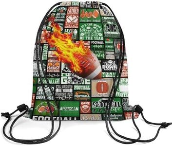 ZCJB-WSRY Football Drawstring Backpack for Kids Boys Girls Women Men