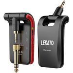 LEKATO Wireless Guitar System Stereo Wireless Guitar Transmitter and Receiver 1/4ââ‚¬Â & 1/8ââ‚¬Â 2 in 1 Plugs 6 Channels 2.4GHz Rechargeable for Passive Pickup Guitar, Bass, Keyboard