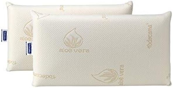 Todocama - Almohada viscoelástica, Antiácaros y Antibacterias. Núcleo Compacto. Doble Funda con Cremallera. Tejido Aloe Vera. Termorregulable adaptabilidad al Cuello. (Pack de 2 Unidades de 75 cm)