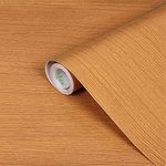 NAREVAL Wooden Colour Wallpaper Kitchen Sticker Sheets for Shelves Oil Proof Waterproof self Adhesive Wallpaper Cupboard mats Liner roll for Kitchen Platform, Wardrobe (Light Wooden 60 * 200 cm)