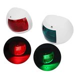 Aramox Marine Navigation Light, DC12V-24V 3W Waterproof Signal Lamp Spherical Red and Green LED Navigation Light[White]