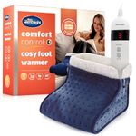 Silentnight Electric Foot Warmer for Cold Feet - Heated Foot Warmer with 3 Heat Settings, Super Soft Teddy Fleece Machine Washable Lining, and Overheat Protection - Warm Cosy Navy