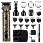 Surker Hair Clipper for Men, Professional T- Blade Zero Gapped Hair Nose Beard Body Trimmer Grooming Kit Multipurpose Hair Cut Clipper Set for Men 7 in 1