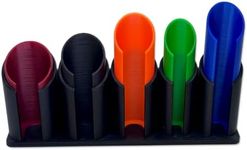 5-in-1 Color Coded Coin Sorter Tube Set – 3D Printed Canadian Coin Counting Tubes with Holder for Office, Home, Small Businesses | Ensemble de Tubes Trieurs de Monnaie 5 en 1