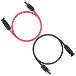 iGreely 6mm² Solar Panel Extension Cable, Solar Extension Cable with Female and Male Solar Connector, 1M Solar Cable for Solar Panel and Charge Controller (1M Red + 1M Black)