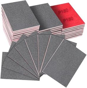 32-Pack 3x4 Inch 180 Grit Hook & Loop Sanding Sponges - Wet/Dry Foam Pads for Heavy-Duty Rough Sanding on Metal, Wood & Automotive