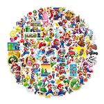 WONDER HUB Mario Waterproof Vinyl Sticker for Laptop Theme | Bike | Helmet | Diary| Guitar| Mobile | Scrapbook | Skating Board | Journal (Pack of 50)