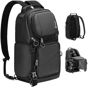 TARION Camera Backpack Sling Bag - 9L Compact Camera Bag 2-in-1 Waterproof Crossbody Sling Bag with Side Access & Dual Strap & Raincover for Photographers (TR-S)