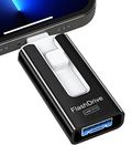 256GB USB Flash Drive for Phone and Pad, Photo Stick High Speed External USB Thumb Drives Photo Storage Memory Stick for Save More Photos and Videos (Black)