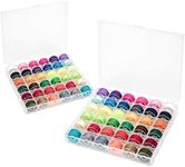 36 Pcs Sewing Machine Threads, Sewing Machine Threads and Bobbins, Colorful Sewing Machine Accessories with Storage Box for Brother/Singer/Babylock/Janome/Elna Embroidery Machine (Assorted Colors）