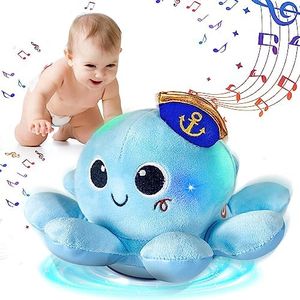 MOJINO Jouet Bebe 2 an, Cadeau Bebe Enfant Fille Garcon, Peluche Musical Jouets D'Éveil à Partir, Trotteur Bébé Garçon, Bleu