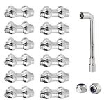 TooTaci 12pcs Upgraded Duplex Wire Rope Clamp M2 with Anti-Loosening Lock Nuts, Stainless Steel Duplex Wire Rope Clips for 2mm Cable Wire Rope, Heavy Duty 2mm Duplex Bolt Cable Clamp Fastener