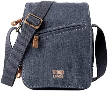 TRP0239 Troop London Classic Canvas Across Body Bag - Blue