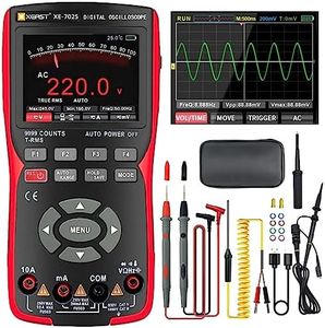 2 in 1 Handheld Oscilloscope Multimeter, 10MHz Bandwidth 48MSa/s High Sampling Professional Oscilloscope, 9999 Counts Digital Multimeter, Auto-Calibration Function, DC/AC Voltage/Current Test