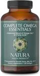 Natura Health Products Complete Omega Essentials Supplement - Balanced Blend of Omega 3, 6, 7, & 9 Fatty Acids - Featuring Fish Oil Concentrate, Borage Seed Oil, Sea Buckthorn Berry (120 softgels)