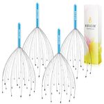 HOFASON 4PCS Head Massager Head Scratcher with 20 Fingers, Scalp Massager Christmas Gift Ideas Stocking Stuffers for Women Men, Massager Tool Bulk for Hair Growth and Body Stress Relax (Peacock Blue)