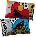 Sesame Street Hip Elmo 2 Pack Pillowcase - Double-Sided Kids Super Soft Bedding Features Elmo and Cookie Monster (Official Sesame Street Product)