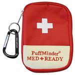 ASTHMA ATTACK KIT -PuffMinder MEDREADY Inhaler Carrying Case with Keyring and Carabiner. Puffer tote for Adults and Children. Easy to find in a busy purse or backpack. Keep your inhaler close to you when you need it most.