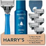 Harry's Men's Razor Set, Razor + 5 Razor Blades + Shaving Cream, Harry's Razor Blade Refills use 5 Blade Design for Smoother Shaving, Travel Size Men's Shave Cream Formulated with Aloe