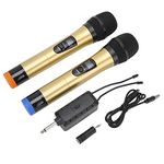 Careflection || 1 Turn 2 VHF Microphone Set Wireless Microphone Set, KTV Wireless Microphone for Speech for Home KTV Singing