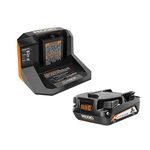 RIDGID 18V Lithium-Ion 2.0 Ah Battery and Charger Starter Kit